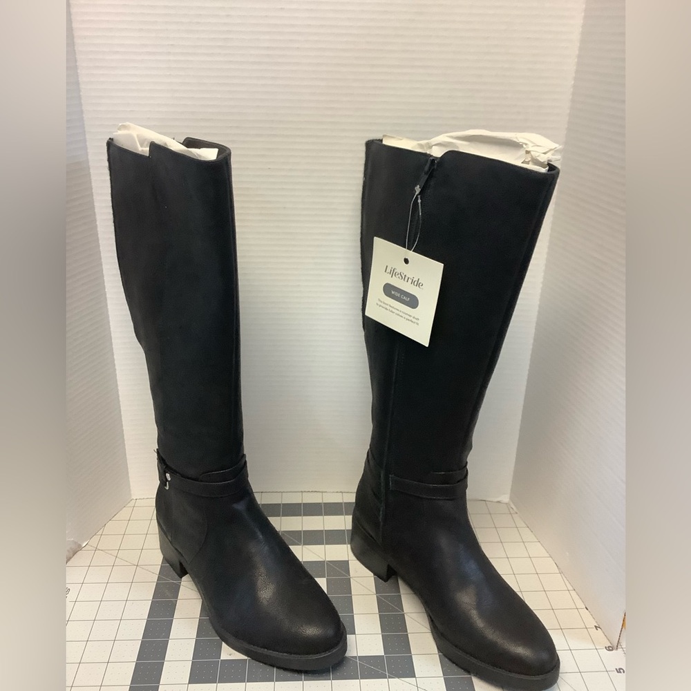 LifeStride Berkley wide-calf knee-high boot, women’s 8 wide, Faux leather